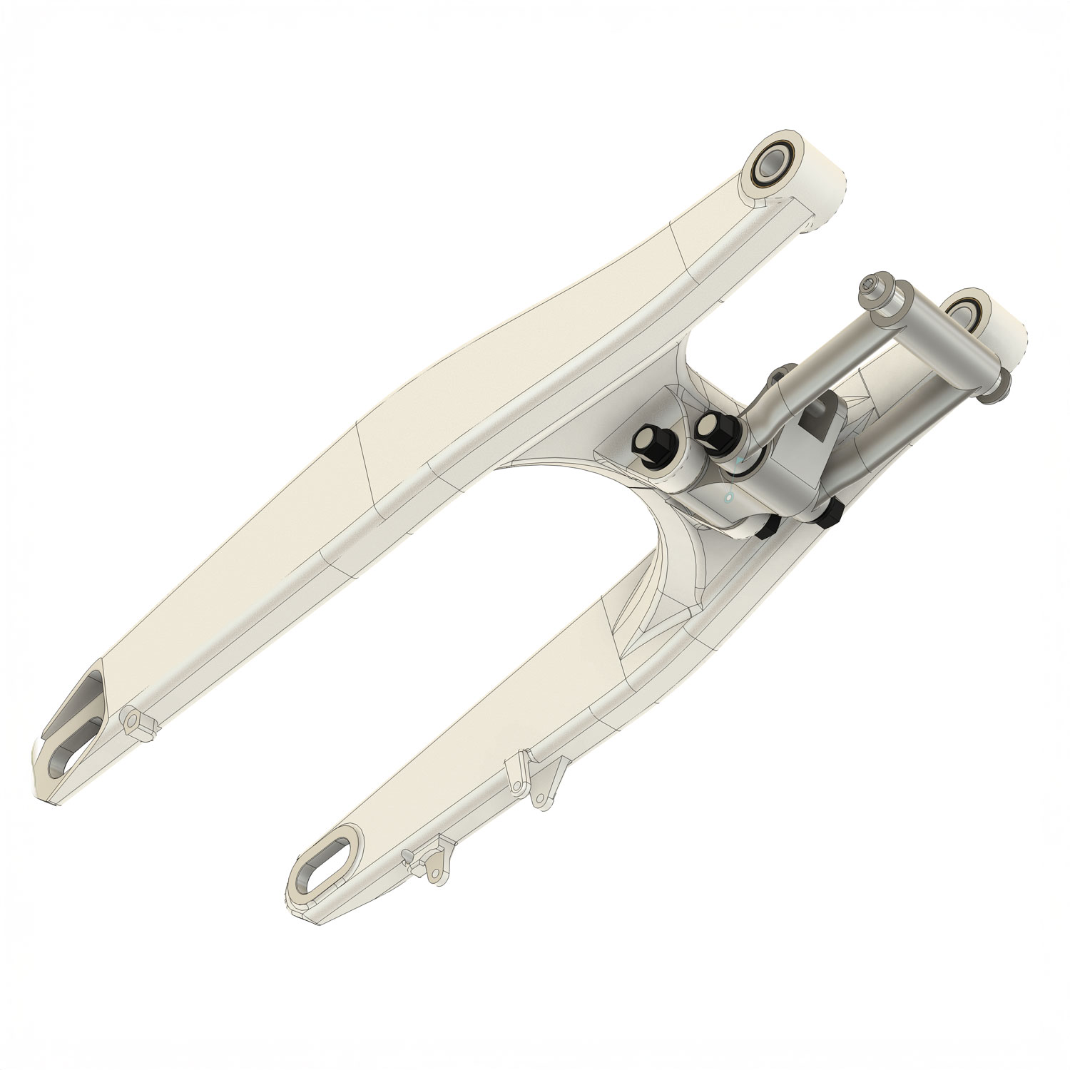 2016 KTM Enduro R swingarm assembly 3D modeled in Fusion 360