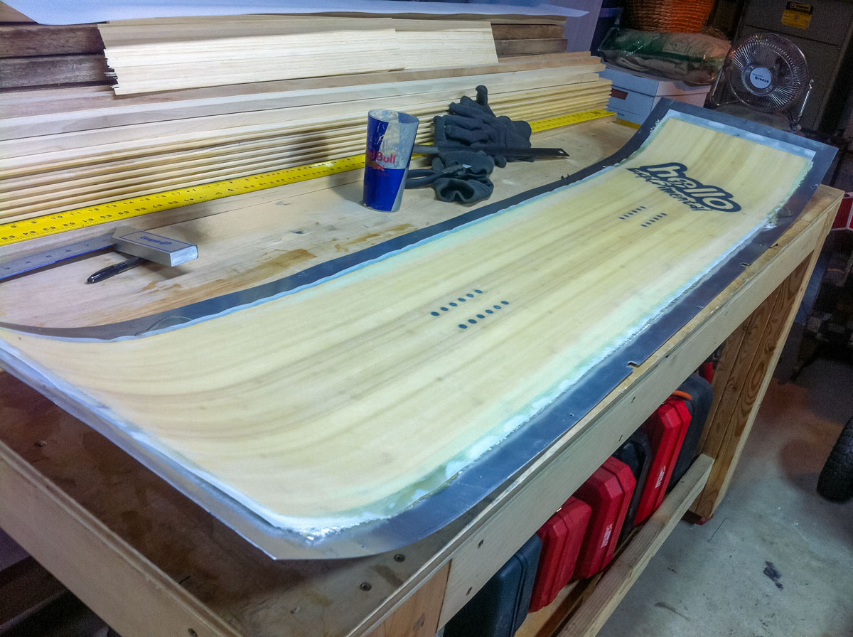 hello snowboard first all bamboo board just out of the press