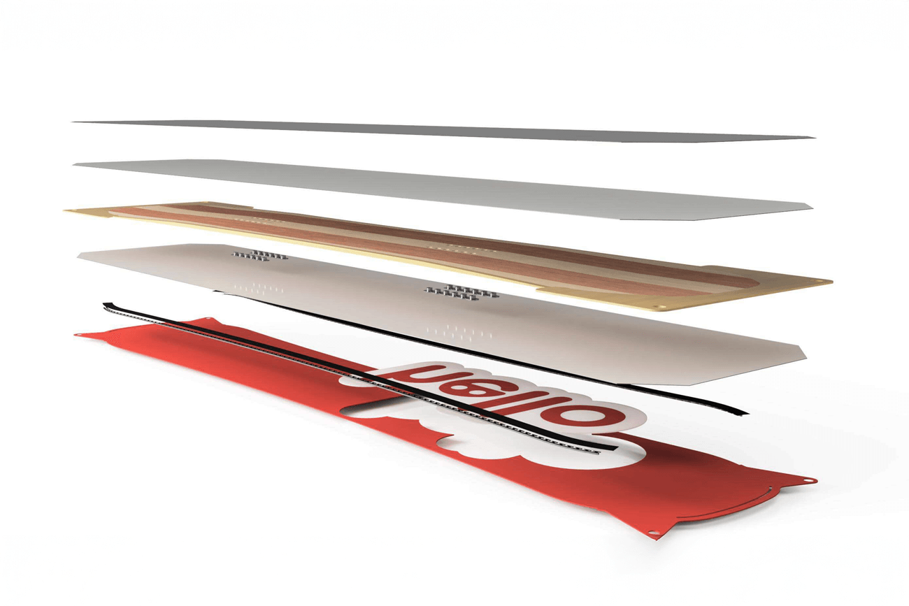 All-mountain snowboard with Paulownia core and bamboo sidewalls