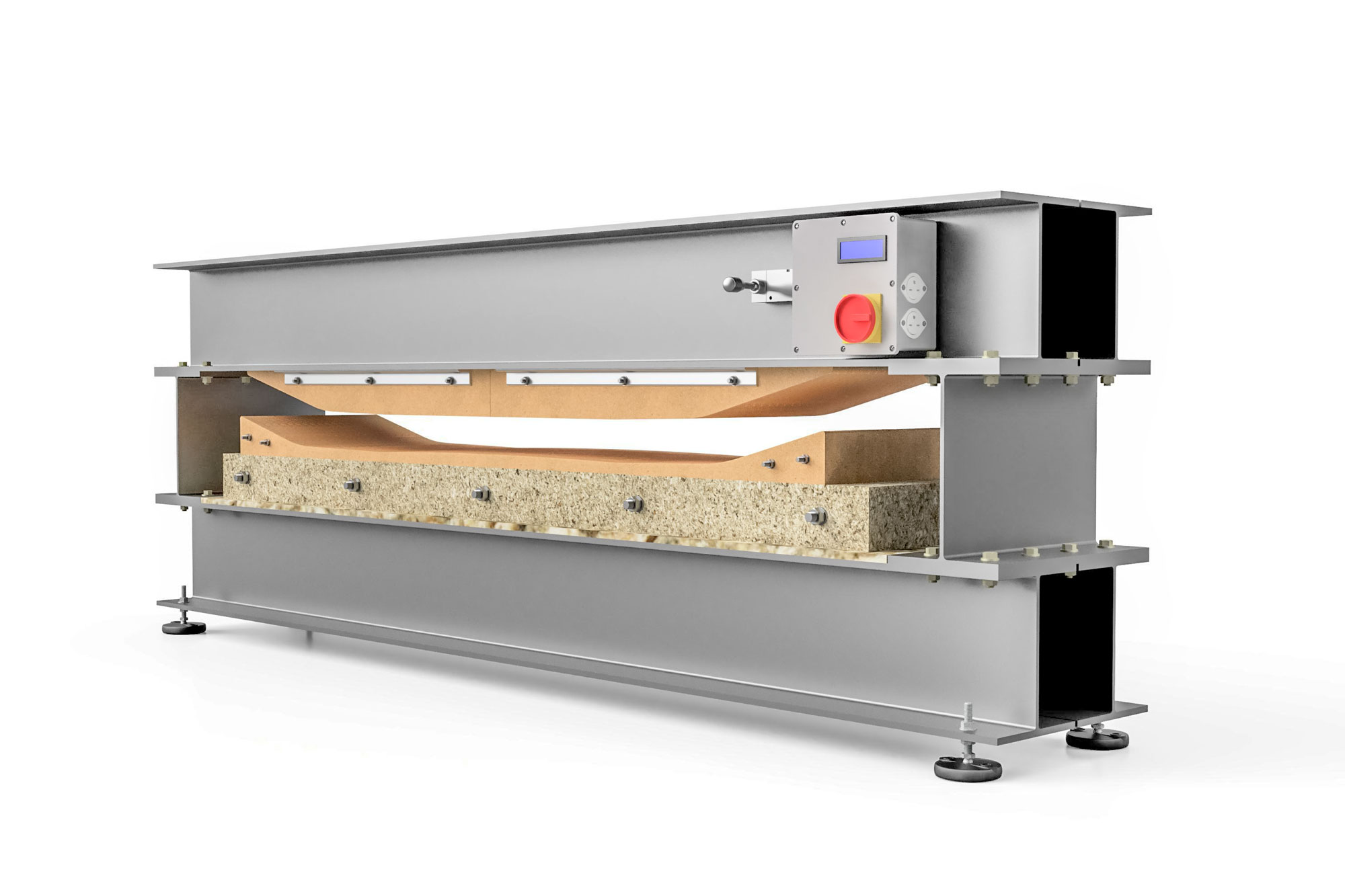 Pneumatic snowboard press 3D render using Autodesk Fusion 360