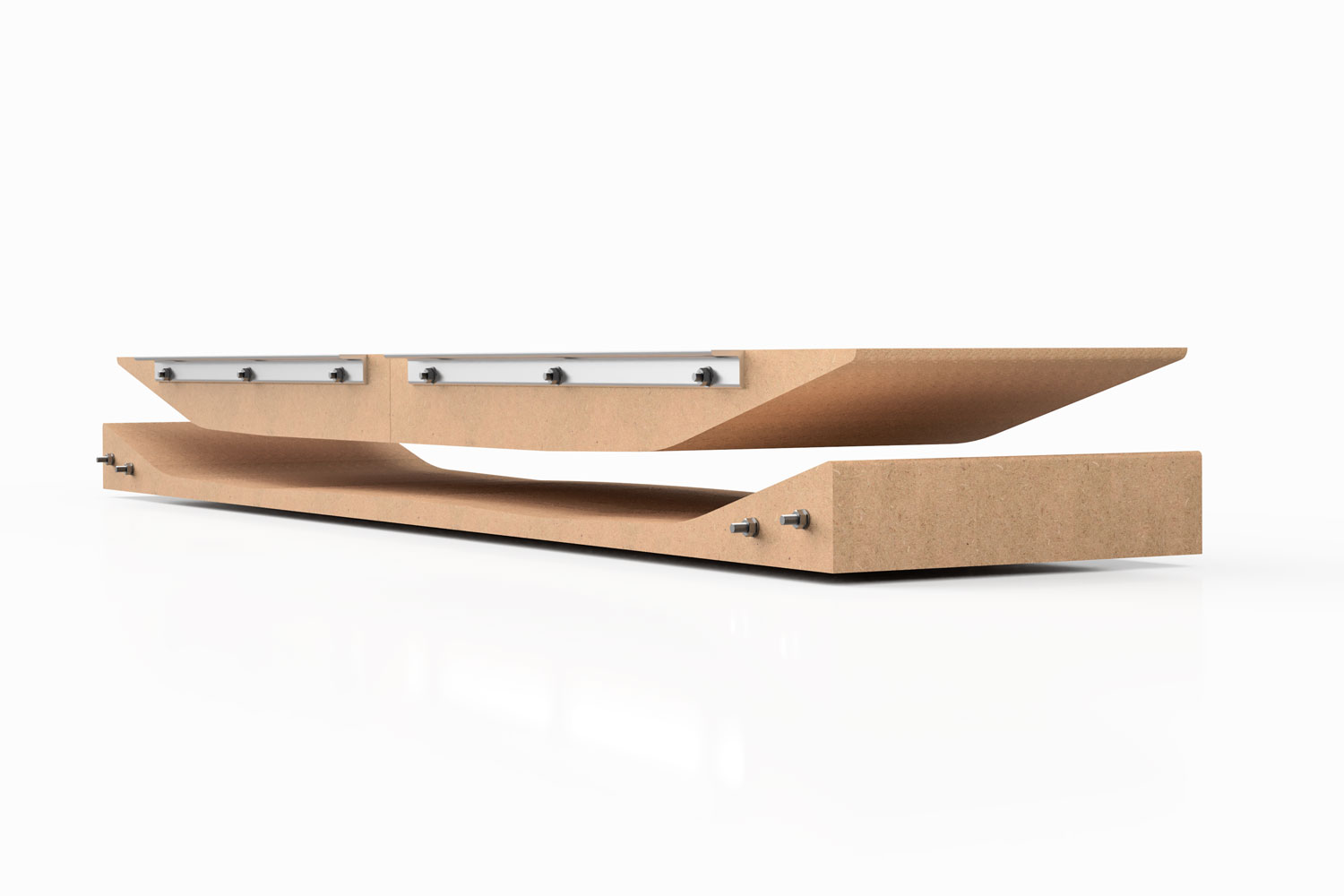 hello snowboard press snowboard mold MDF 3D render fusion 360